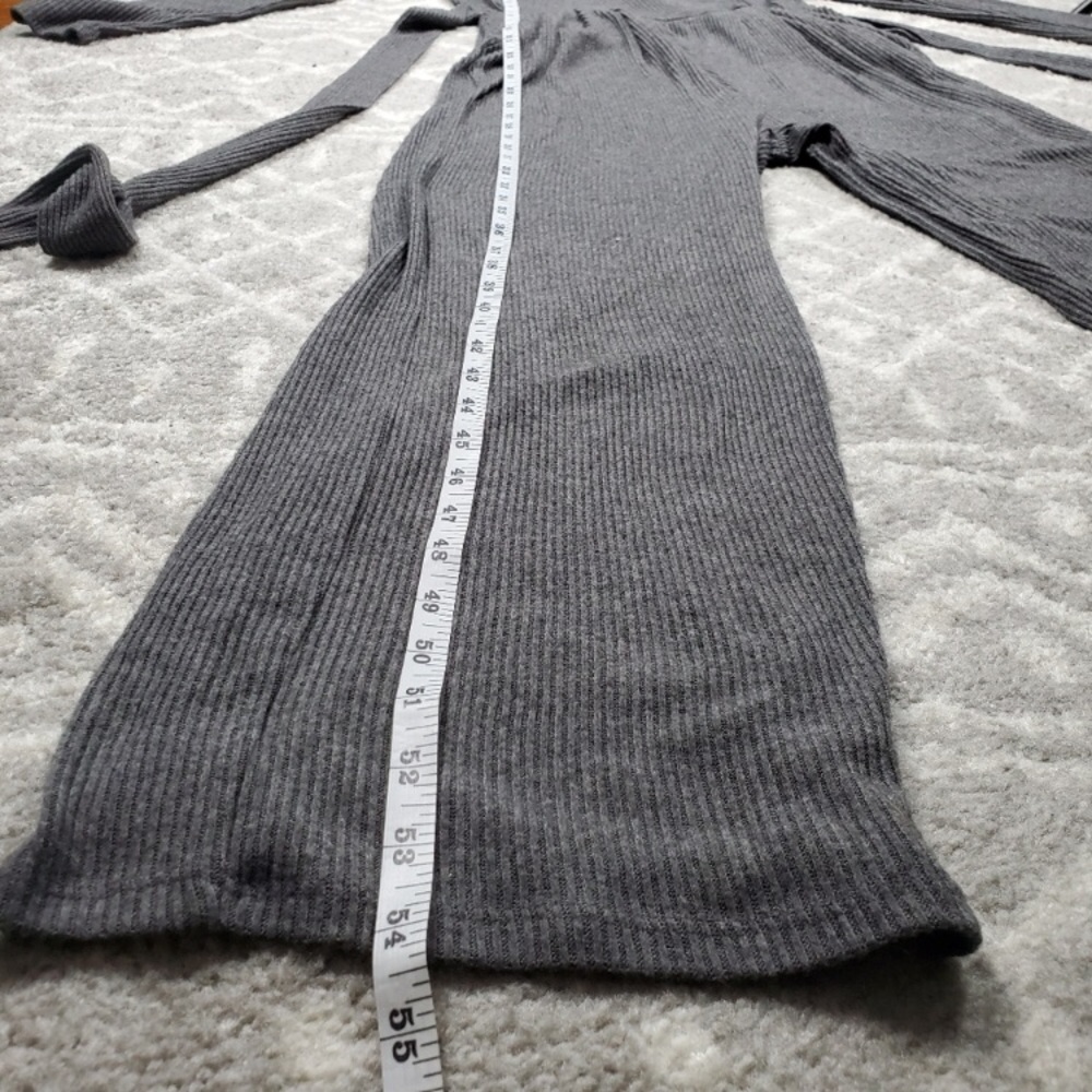 NWT Urban Outfitters UO Ribbed Wide Leg Jumpsuit in Gray - Picture 9 of 13